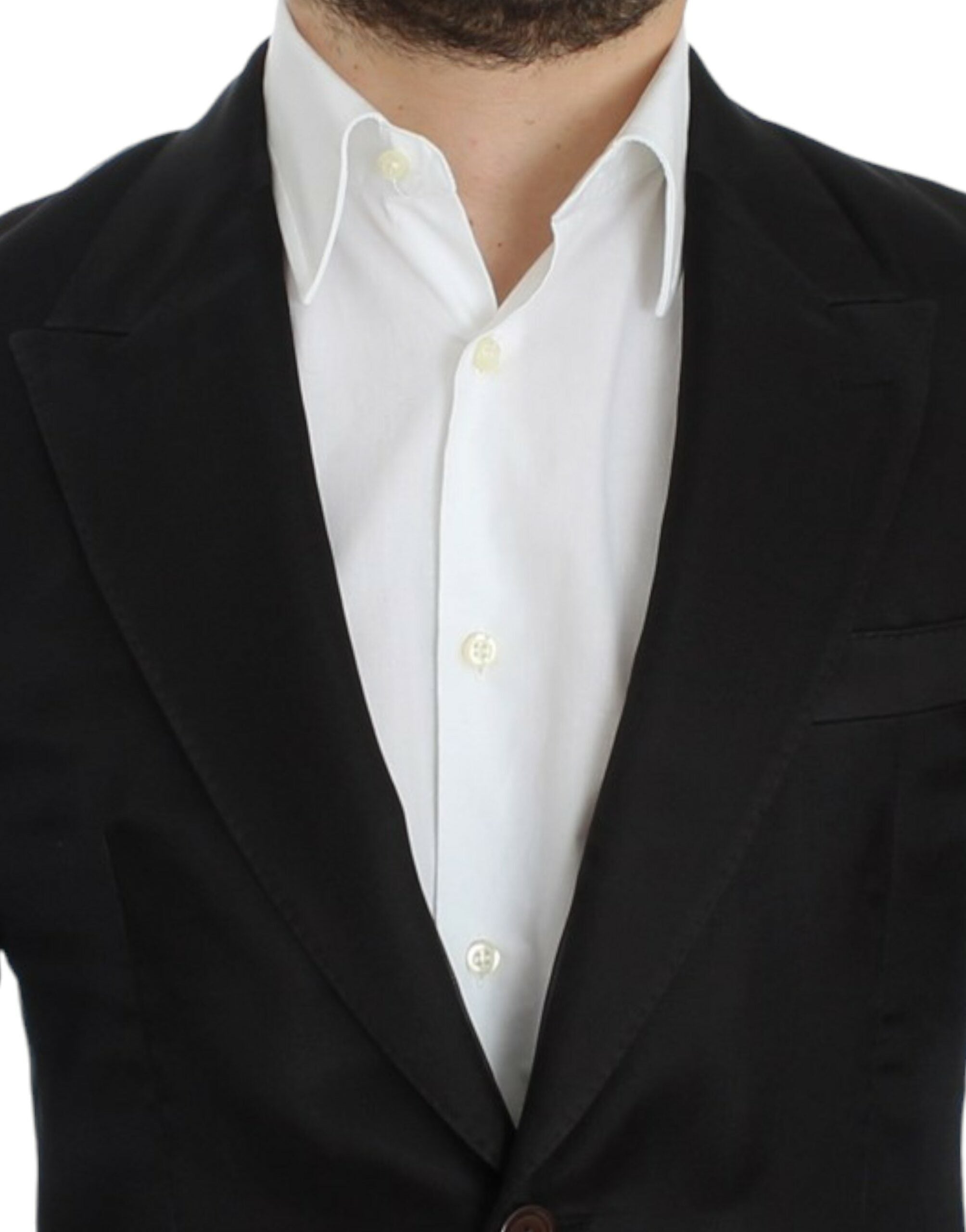 Dolce & Gabbana Eleganter schwarzer Zwei-Knopf-Blazer aus Seidenmischung
