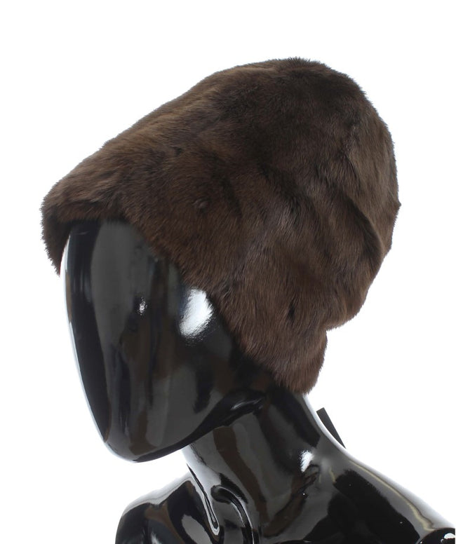 Gorro De Cachemira Mujer Dolce & Gabbana Brown Weasel Fur