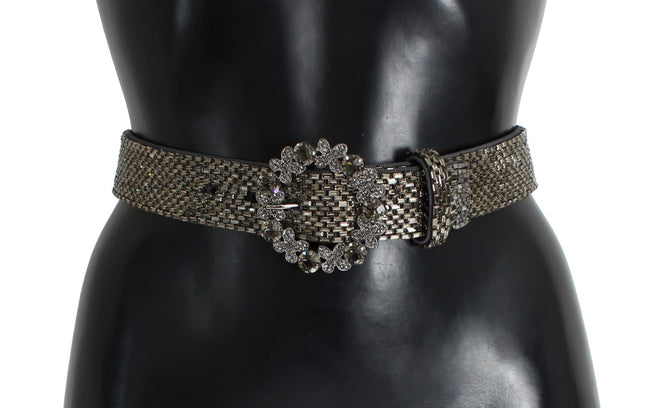 Dolce & Gabbana Cinturón con lentejuelas y hebilla de cristal