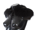 Dolce & Gabbana Bufanda con cuello de piel de zorro negro