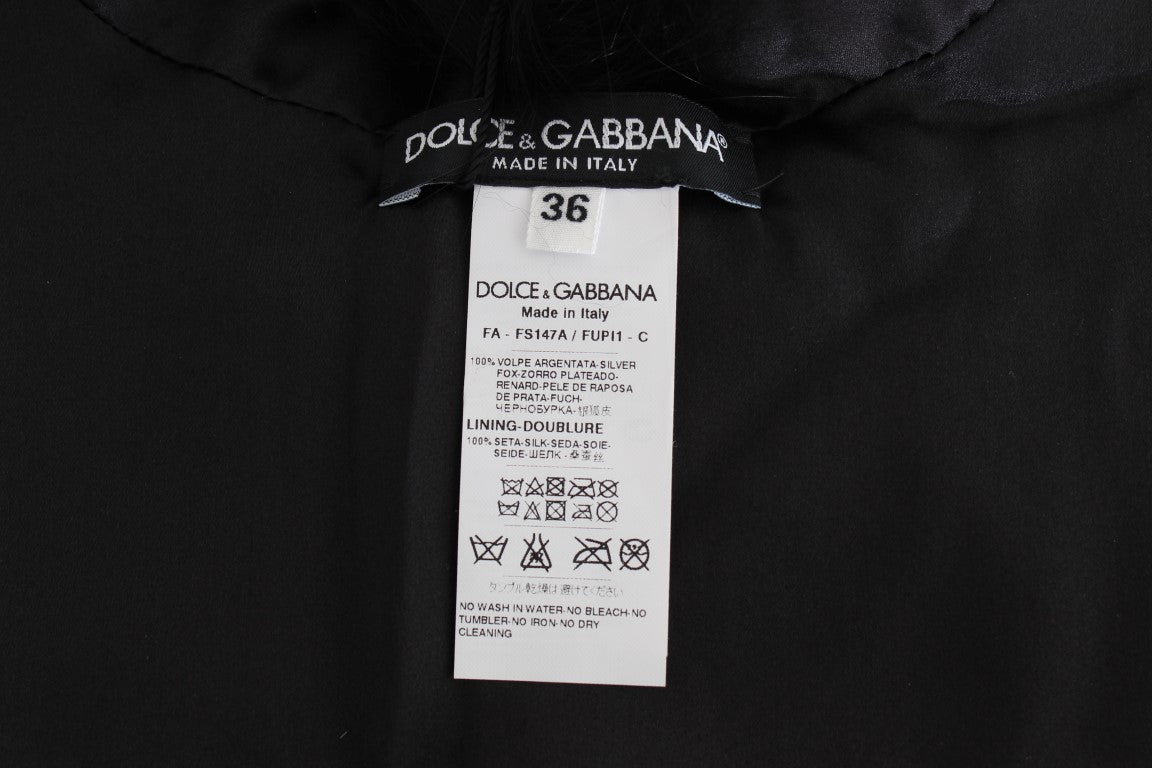 Dolce & Gabbana - Schicker Schulterumhang aus schwarzem Fuchspelz