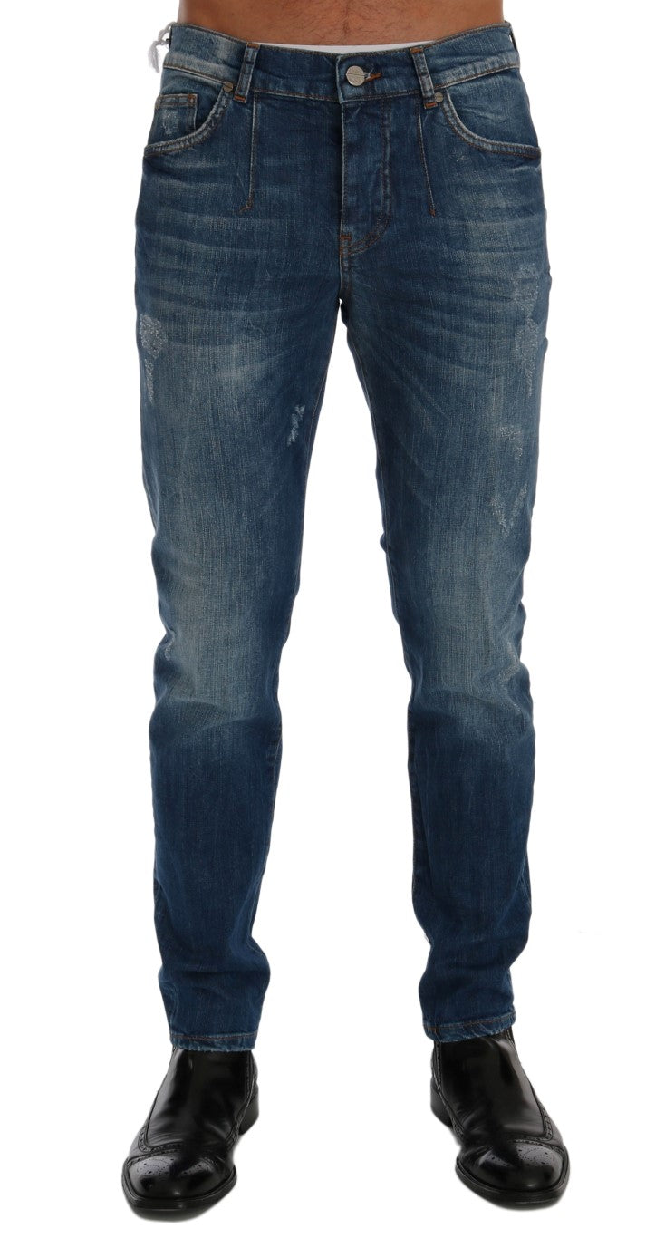 Schicke Slim Fit-Jeans in verwaschener Blautöne von Frankie Morello