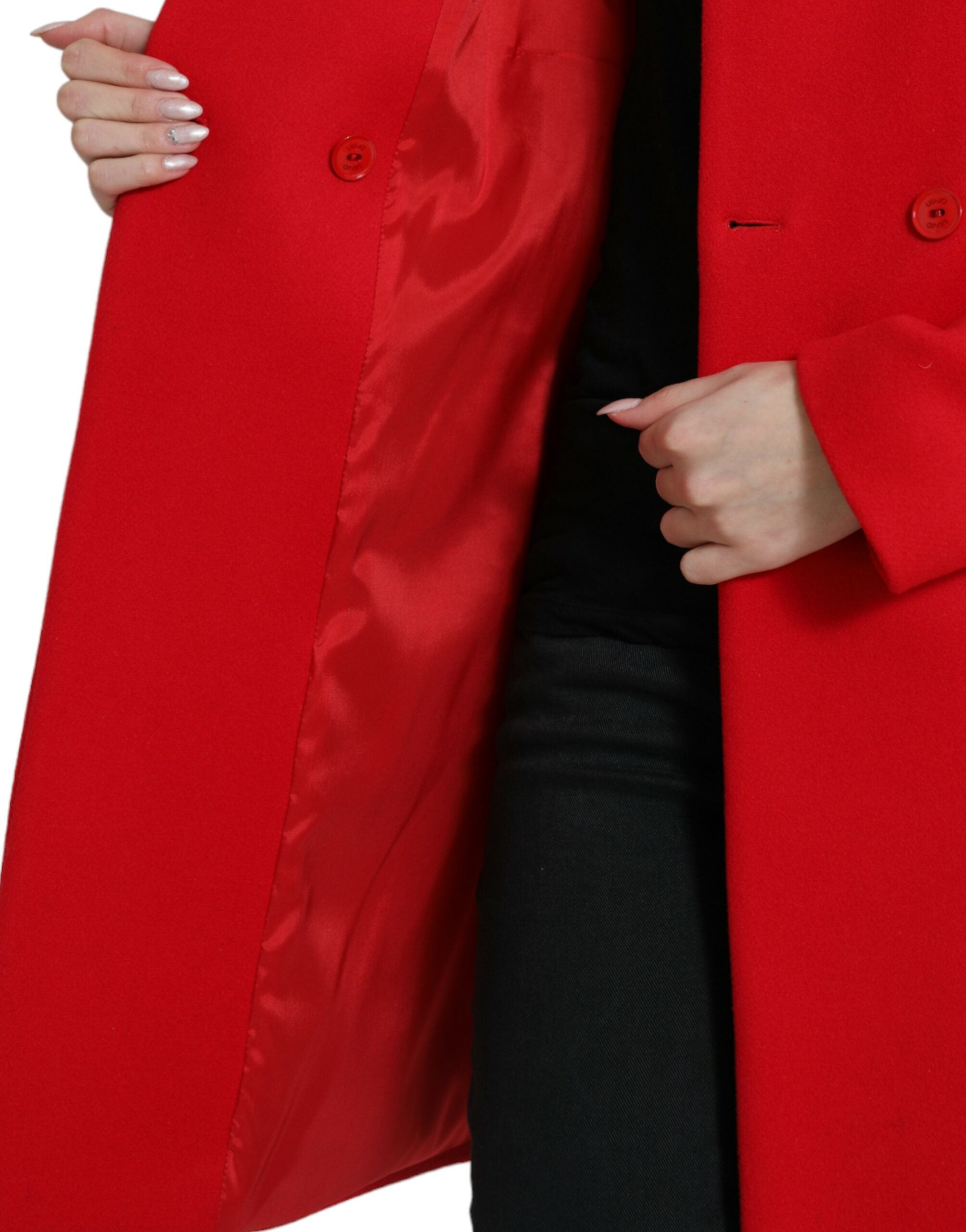 Liu Jo Eleganter roter zweireihiger langer Mantel