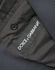 Dolce & Gabbana Dark Blue Cotton Single Breasted Coat Blazer