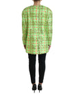 Dolce & Gabbana Chaqueta abrigo a cuadros con lentejuelas de nailon verde