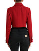 Dolce & Gabbana Chaqueta corta con botones de lana roja