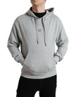 Dolce & Gabbana Chic Gray Logo Hooded Cotton Sweater