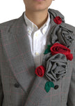 Dolce & Gabbana Blazer elegante de lana gris con doble botonadura