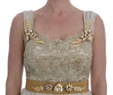 Dolce & Gabbana Elegante vestido de seda de organza y encaje adornado