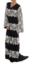 Dolce & Gabbana Elegant Silk Floral Lace Kaftan Maxi Dress