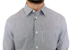 Camisa casual de algodón a rayas gris elegante de GF Ferre