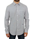 Camisa casual de algodón a rayas gris elegante de GF Ferre