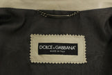 Dolce & Gabbana Elegante chaqueta de piel de cordero de cuero beige