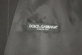 Dolce & Gabbana Elegante chaleco de vestir de lana a rayas negras