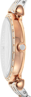 Emporio Armani – Elegante, zweifarbige Armbanduhr mit Kristallpavé