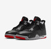 Air Jordan 4 Retro 'Bred Reimagined' Shock Drop Release Black Fire Red Sneakers for Men