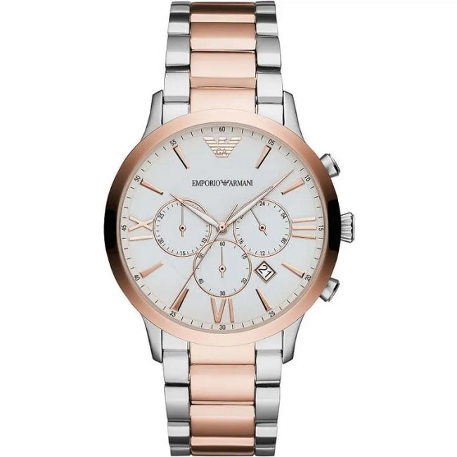 Emporio Armani – Elegante zweifarbige Uhr für Herren