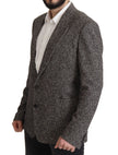 Dolce & Gabbana Exquisita chaqueta blazer de espiga gris