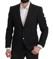 Dolce & Gabbana Elegante chaqueta blazer negra de corte slim