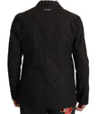 Dolce & Gabbana Elegante chaqueta negra de mezcla de algodón y lana