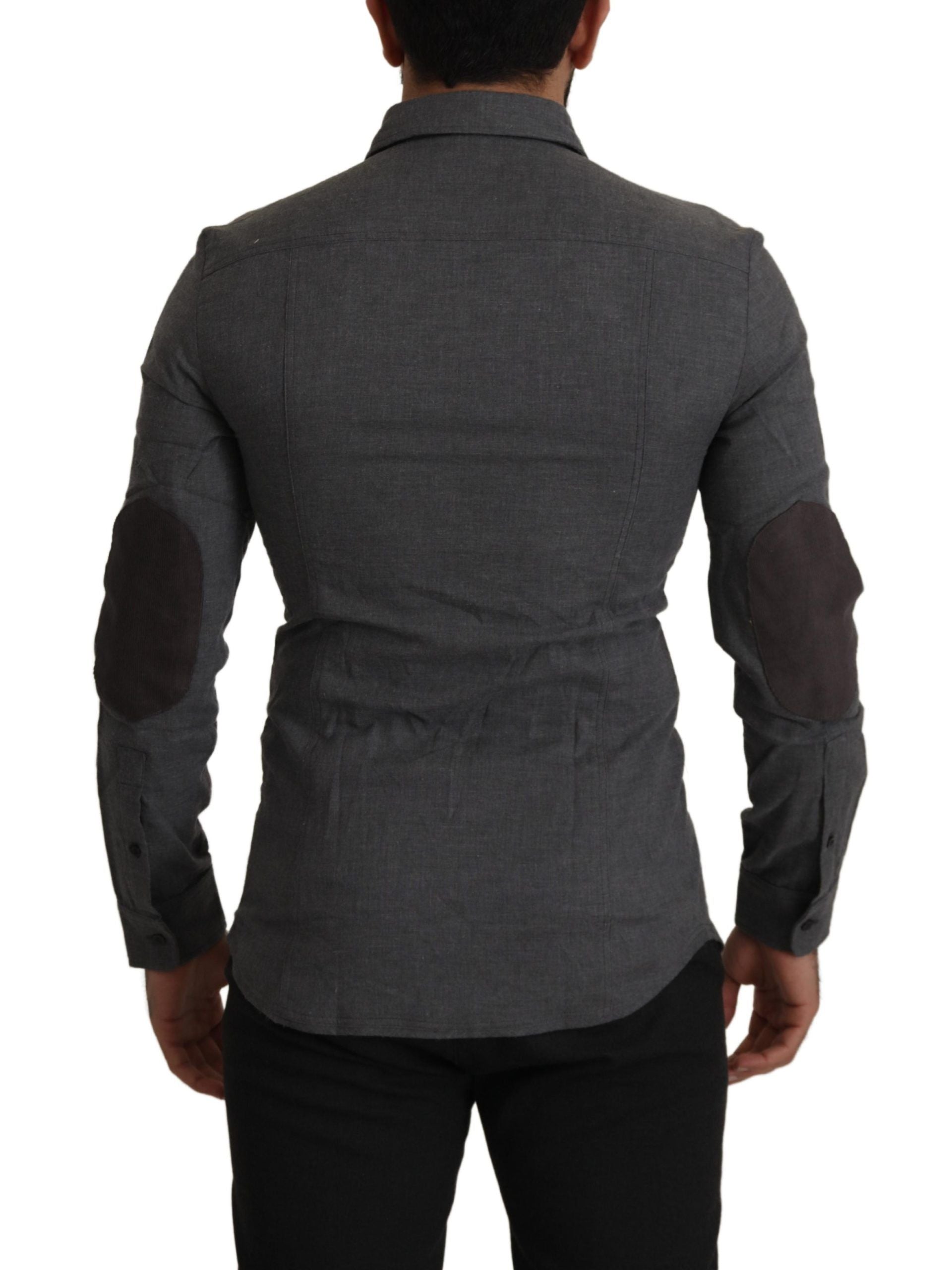 Camisa informal con botones en la parte delantera de algodón gris elegante de Costume National