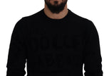 Dolce & Gabbana Elegante suéter de lana con logo negro