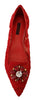 Dolce & Gabbana Mocasines rojos con cristales Taormina Zapatos planos