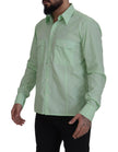 Dolce & Gabbana Camisa casual con botones en verde menta y corte slim