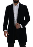 Dolce & Gabbana Elegante chaqueta tipo cárdigan larga de algodón negra