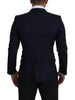 Dolce & Gabbana Blazer tipo abrigo de lana azul con botonadura sencilla