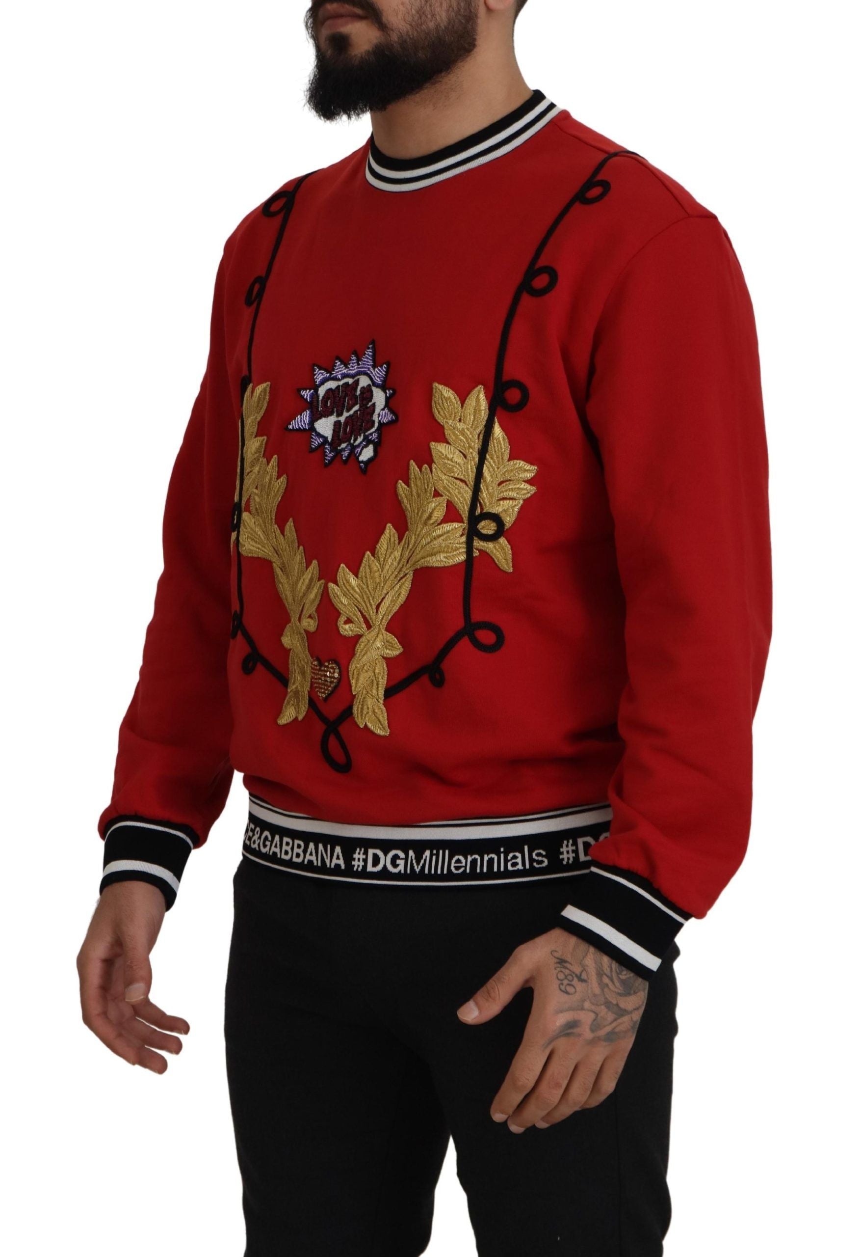 Dolce & Gabbana Suéter rojo con lentejuelas deslumbrantes