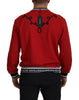 Dolce & Gabbana Dazzling Sequined Red Pullover Sweater