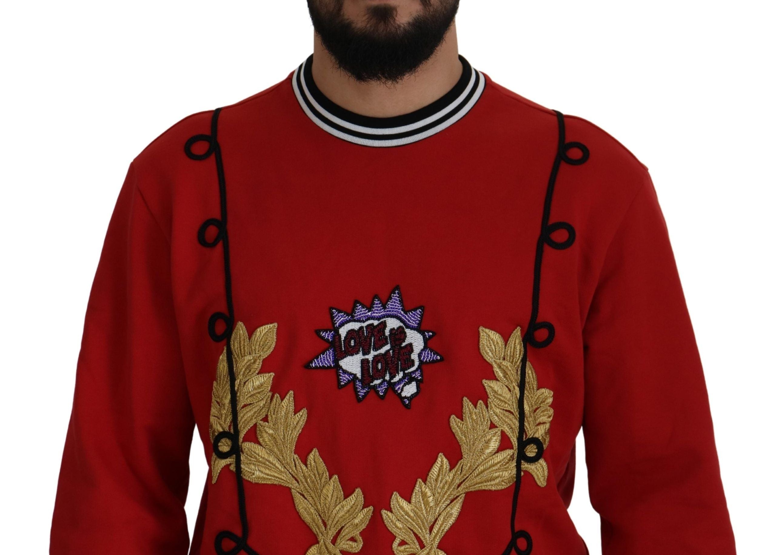 Dolce & Gabbana Dazzling Sequined Red Pullover Sweater