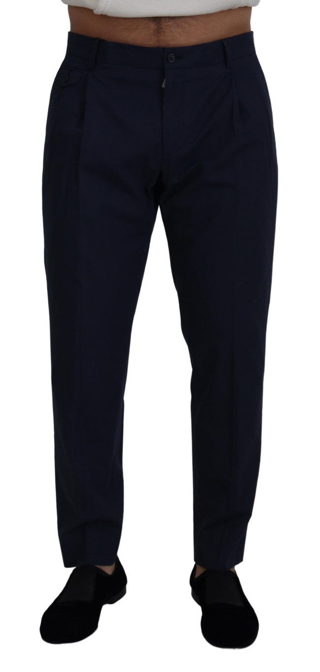 Dolce & Gabbana Pantalones chinos ajustados de algodón azul