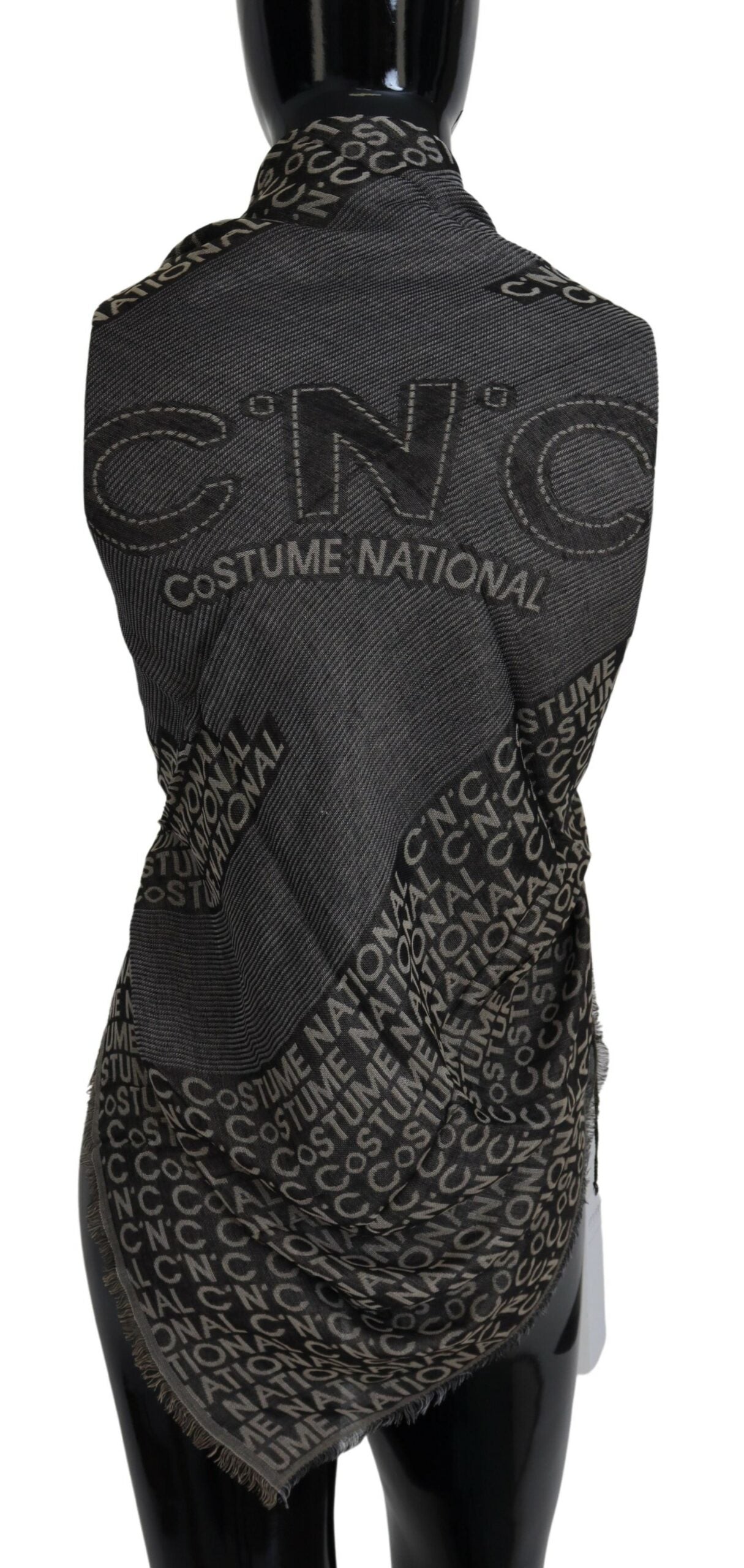 Bufanda tipo chal con cuello tejido y logotipo gris de Costume National