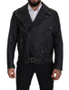 Dolce & Gabbana Elegante chaqueta motera de cuero negra
