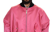 Dolce & Gabbana Elegant Pink Nylon Bomber Jacket