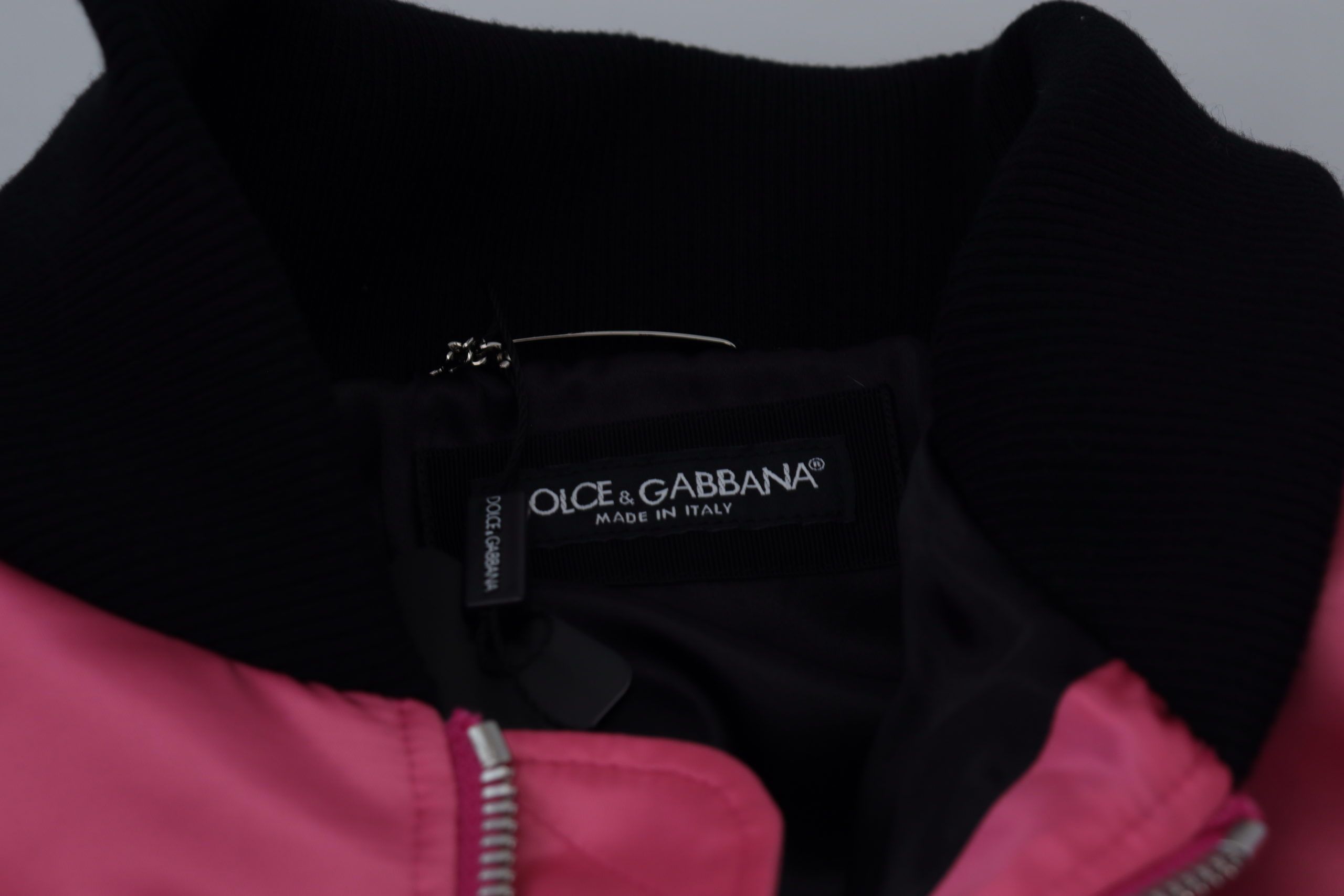 Dolce & Gabbana Elegante rosa Bomberjacke aus Nylon