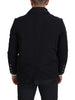 Dolce & Gabbana Elegante Jacke aus schwarzer Wollmischung mit durchgehendem Reißverschluss