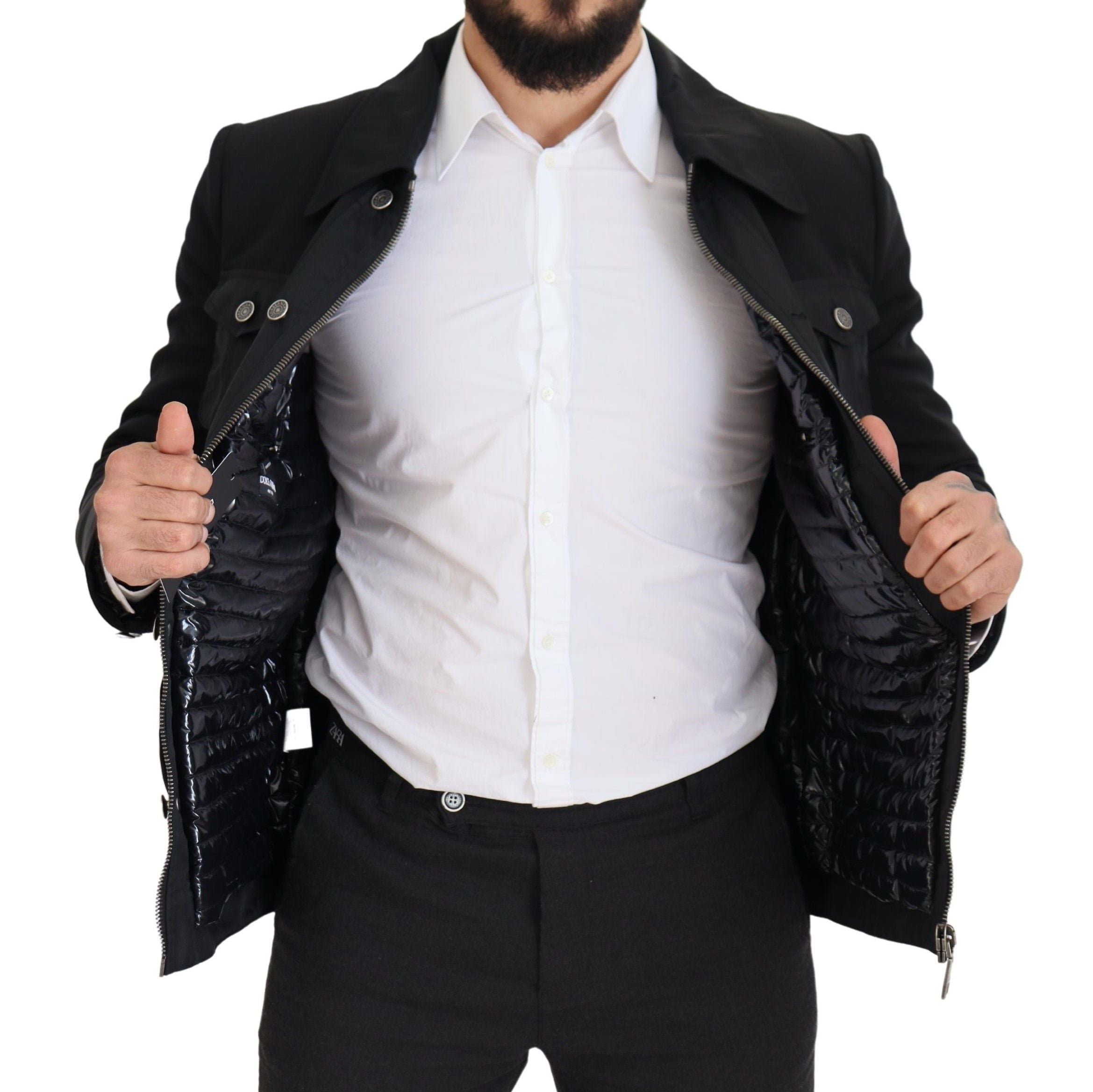Dolce & Gabbana Elegant Full Zip Black Wool Blend Jacket