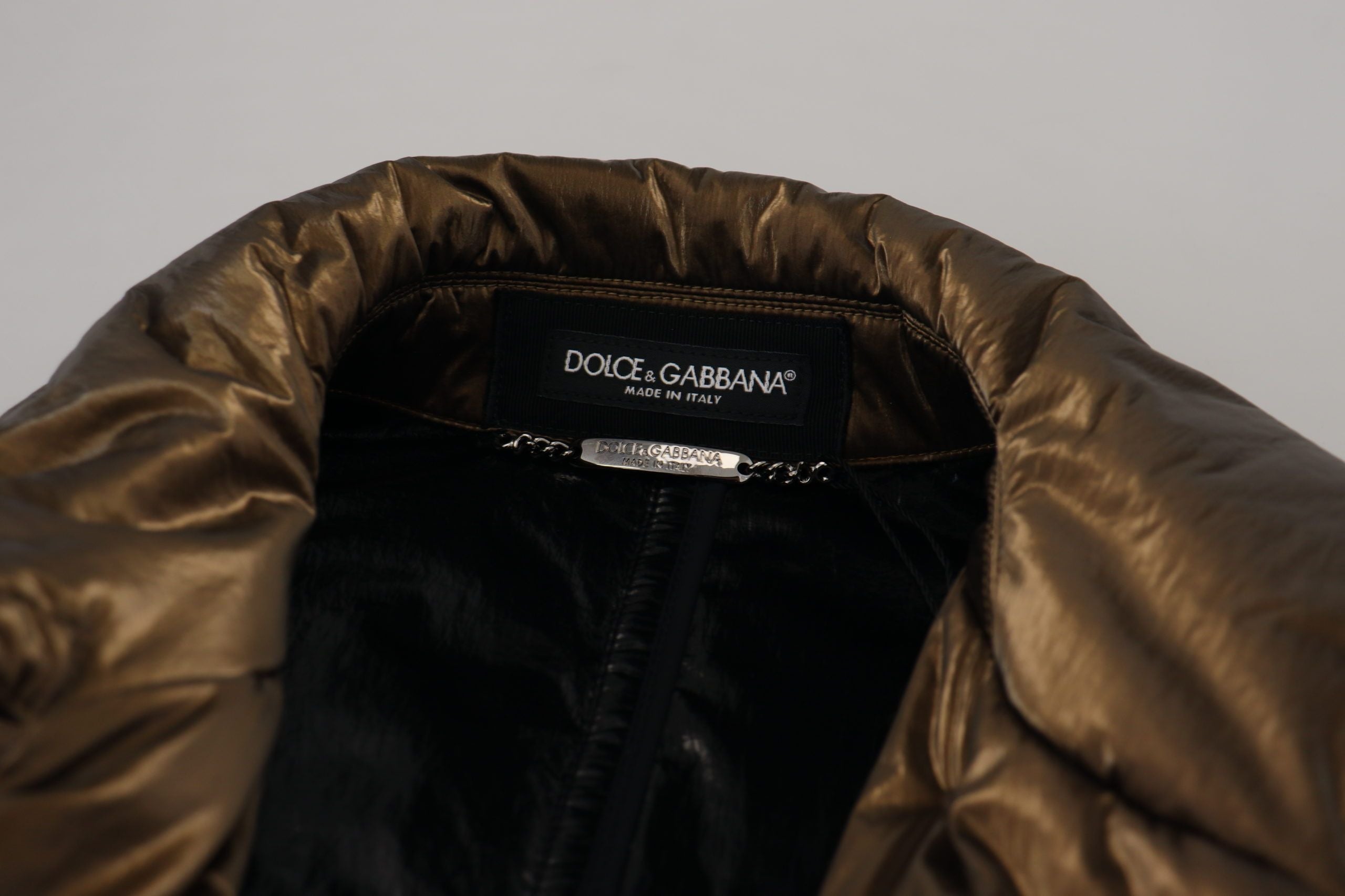 Dolce & Gabbana Elegante chaqueta cruzada color bronce