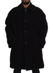 Dolce & Gabbana Elegante chaqueta negra en mezcla de lana de alpaca