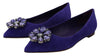 Dolce & Gabbana – Verzierte Ballerinas aus lila Wildleder mit Kristallen