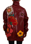 Dolce & Gabbana – Luxuriöse, kastanienbraune Jacke mit Blumenmuster