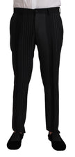 Dolce & Gabbana Eleganter, schwarz gestreifter, zweiteiliger Anzug im Slim Fit