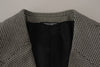 Dolce & Gabbana Elegante blazer de lana a cuadros gris