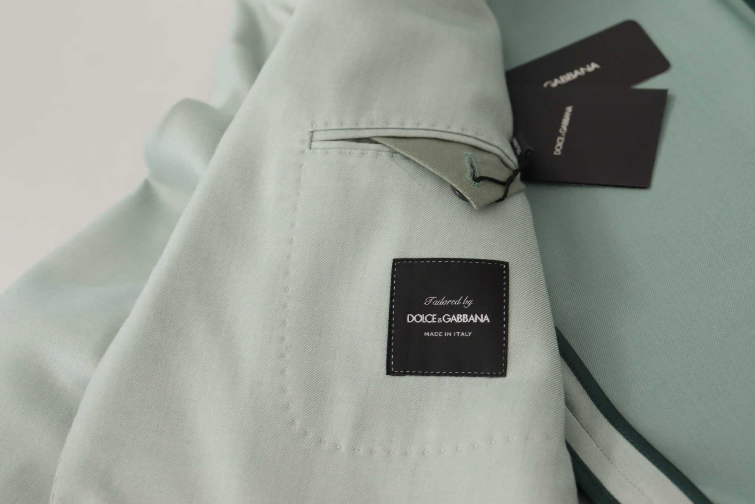 Dolce & Gabbana Eleganter mintgrüner Blazer aus Seide und Kaschmir
