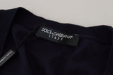 Dolce & Gabbana Eleganter Cardigan-Pullover aus Schurwolle in Blau