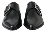 Dolce & Gabbana Elegantes zapatos con hebilla de cuero negro