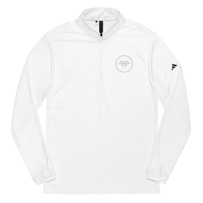 adidas x Genuine Authentic Brand Embroidered Logo Quarter zip pullover - White / S - White / M - White / L - White / XL - White / 2XL - White / 3XL - White / 4XL